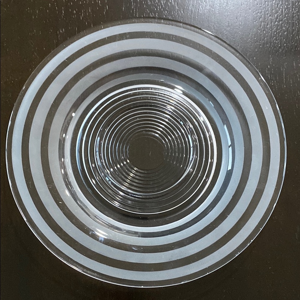 Vintage 8” Clear Glass Ribbed Plate!